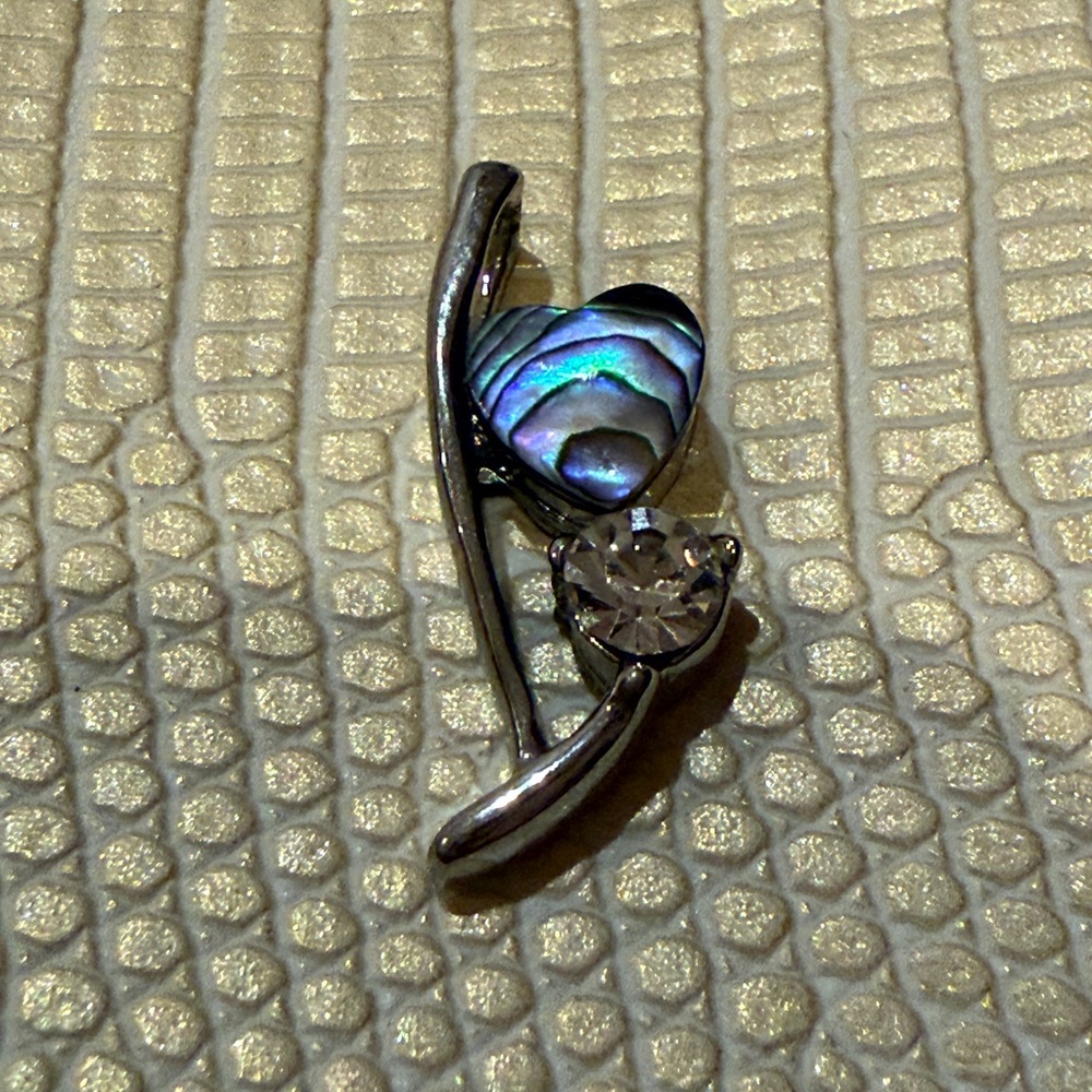 Silver and Abalone Heart Pendant